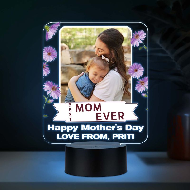 Personalized  Best Mom Ever  LED Photo Frame Lamp